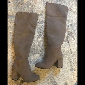 BRAND NEW TAN SUEDE OVER THE KNEE BOOTS
